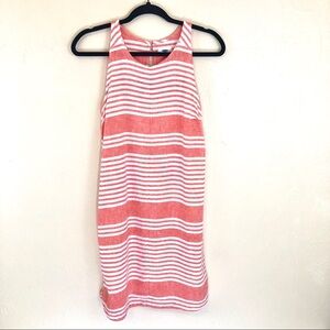 Old Navy coral Pink Stripe Tank Dress XS Linen